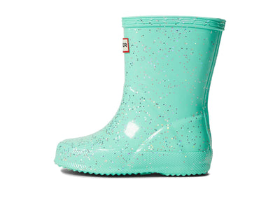 Hunter Kids Original First Classic Giant Glitter Wellington Boots (Toddler/Little Kid) - Boots for Kids Wild Mint 13 Little Kid M