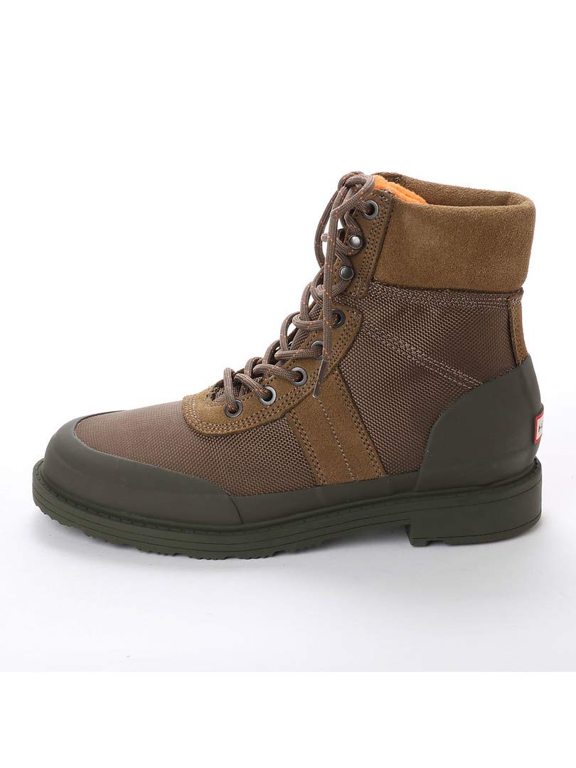 HUNTER Insulated Waterproof Commando Boots Light Khaki/Brown/Swamp Green, Size 7