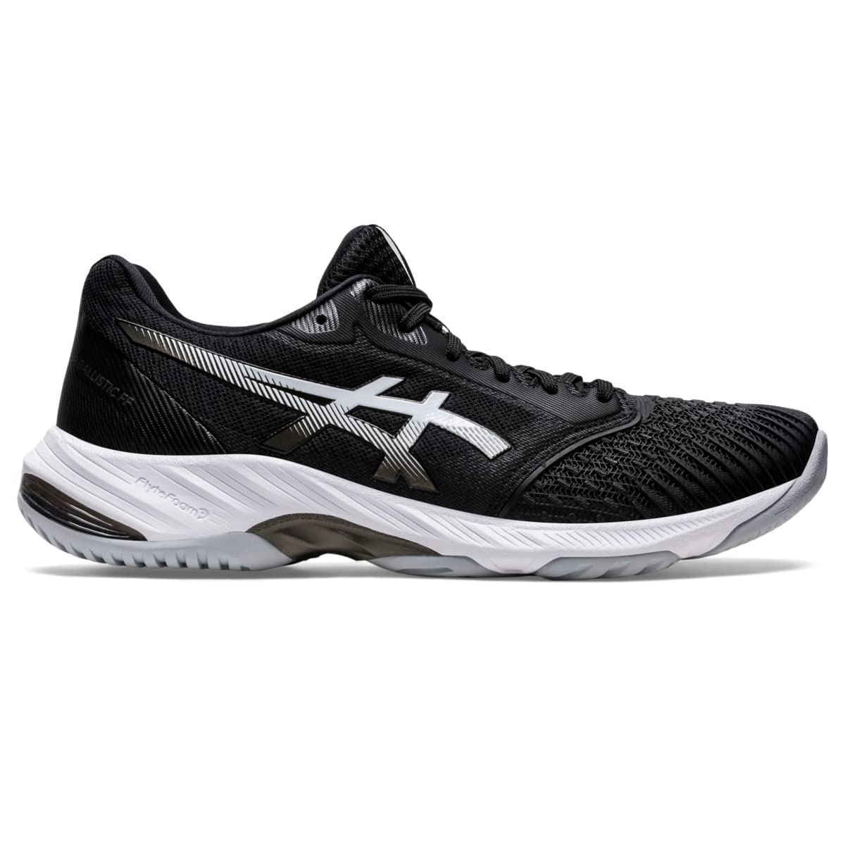 ASICS Men's Netburner Ballistic FlyteFoam 3 Volleyball Shoes, 7.5, Black/White