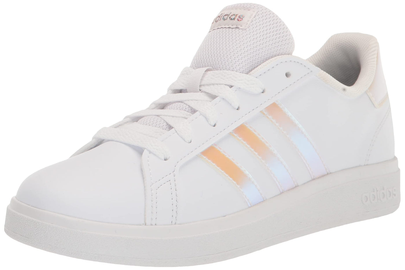 adidas Kids' Grand Court 2.0 Tennis Shoe 11 Little Kid White/Iridescent/White