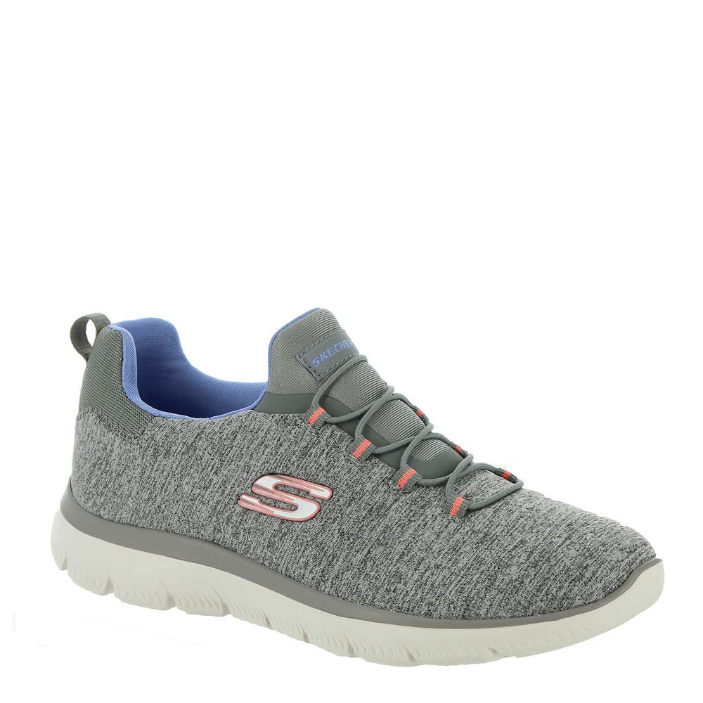 Skechers Women's Summits Quick Getaway Slip-On Sneaker Grey/Blue Gybl 8.5