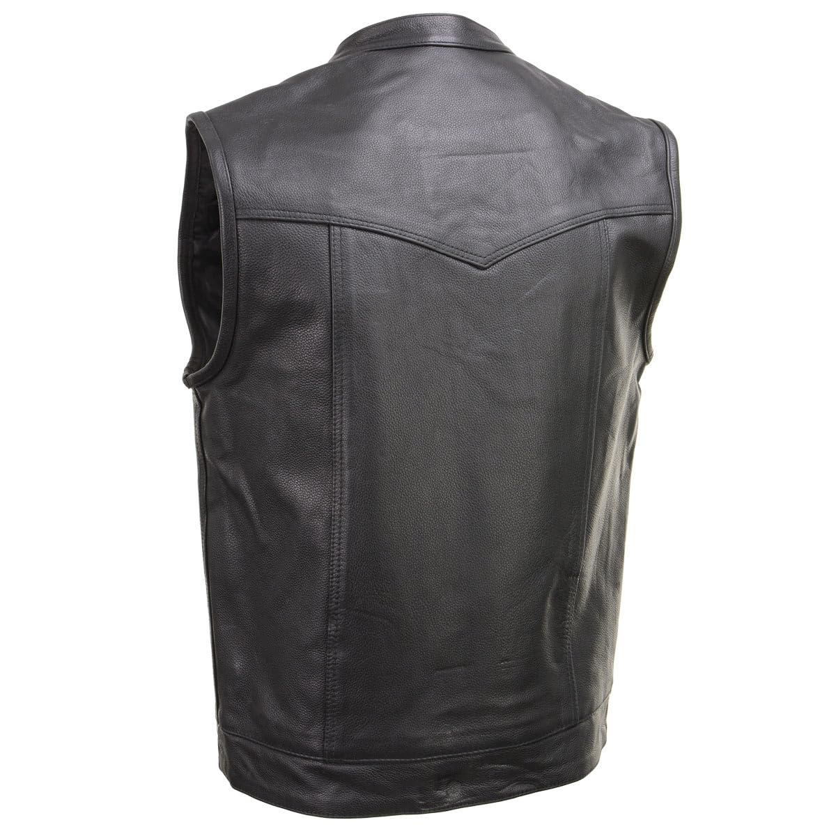 Xelement XS1937 Men's 'Quick Draw' Black Leather Motorcycle Biker Rider Vest - Small