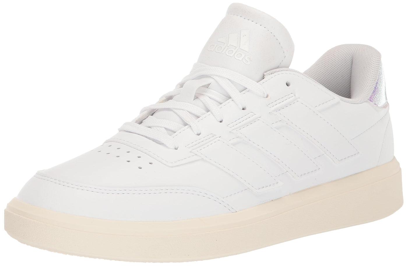 adidas Women's CourtBlock Sneaker, White/White/Off White, 9.5