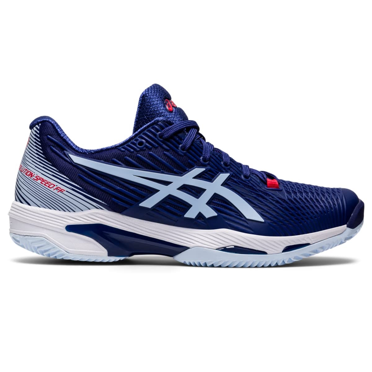 ASICS Solution Speed FF 2 Clay Tennis Shoes for Women - PU-Applied Upper - Supreme Bounce Dive Blue/Soft Sky 7.5 B - Medium