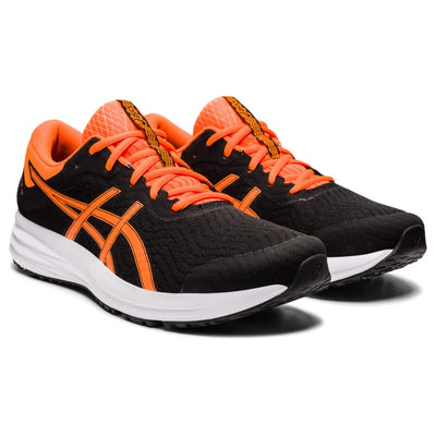 ASICS Men's Patriot 12 Running Shoes, 12, Black/Shocking Orange