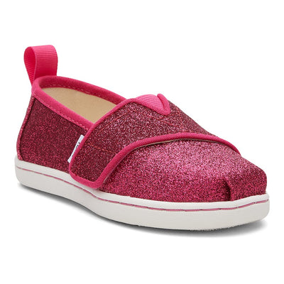 TOMS Unisex-Child Alpargata Loafer Flat 4 Big Kid Dark Pink Glitter