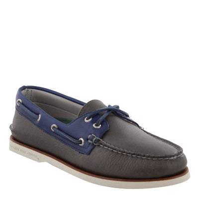 Sperry Men's, Gold Cup Authentic Original Boat Shoe Grey Navy 8 M