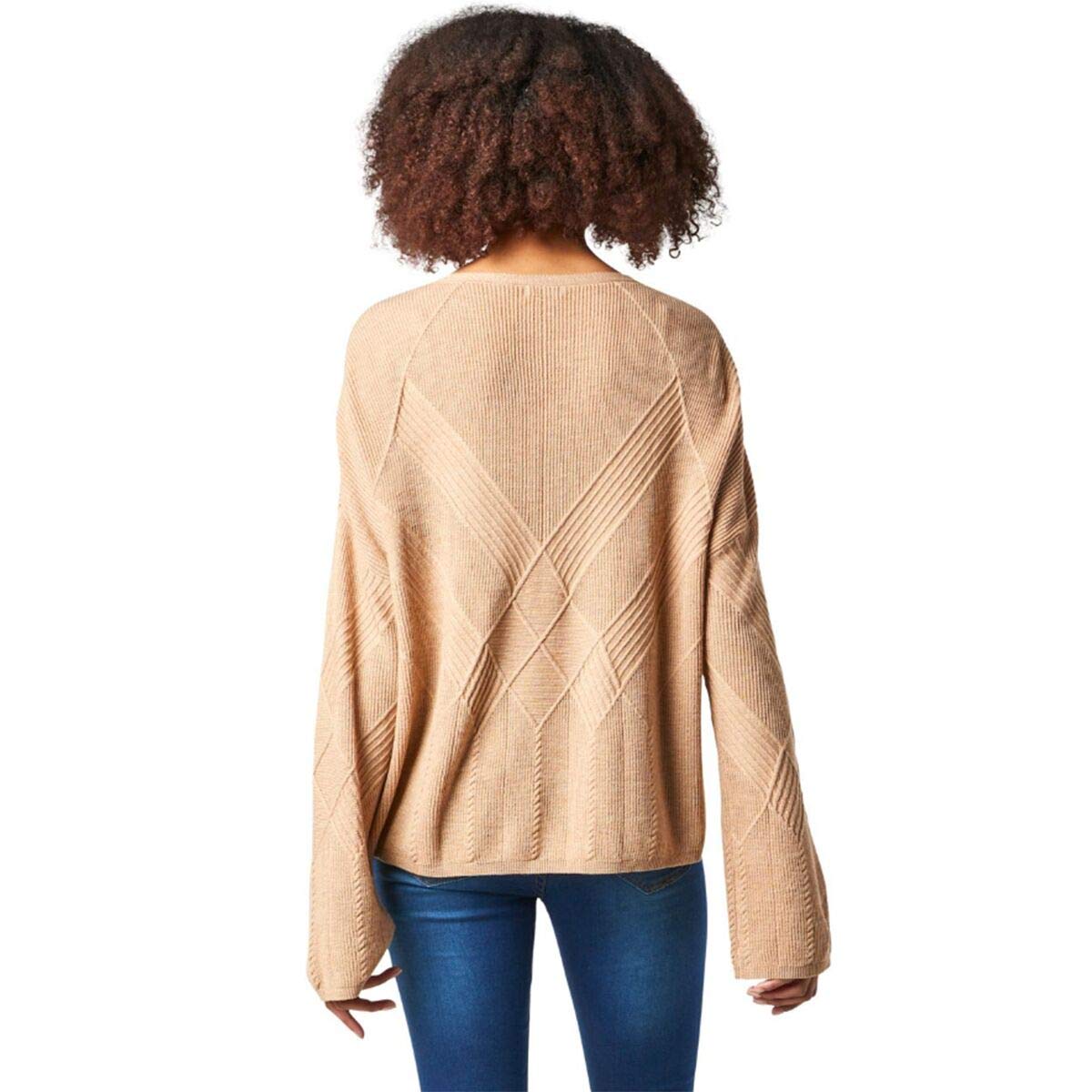 Smartwool Women's Shadow Pine Cable Merino Wool V-Neck Sweater (Regular Fit) Medium Camel Heather