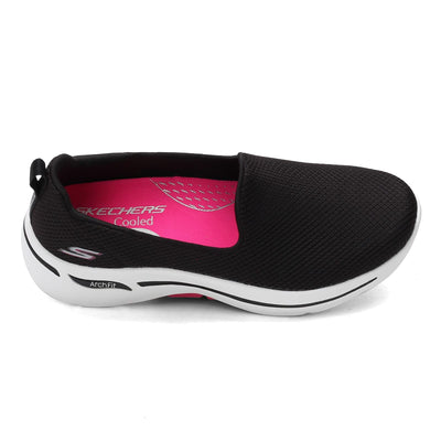 Skechers Women's Go Walk Arch Fit Grateful 8 Wide Black/Hot Pink