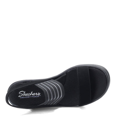 Skechers Cali Women's Rumblers-Sci-Fi Wedge Sandal, Black, 9.5 W US