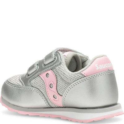 Saucony Baby Jazz Hook & Loop Sneaker Little Kid Silver Metallic