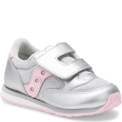 Saucony Baby Jazz Hook & Loop Sneaker Little Kid Silver Metallic