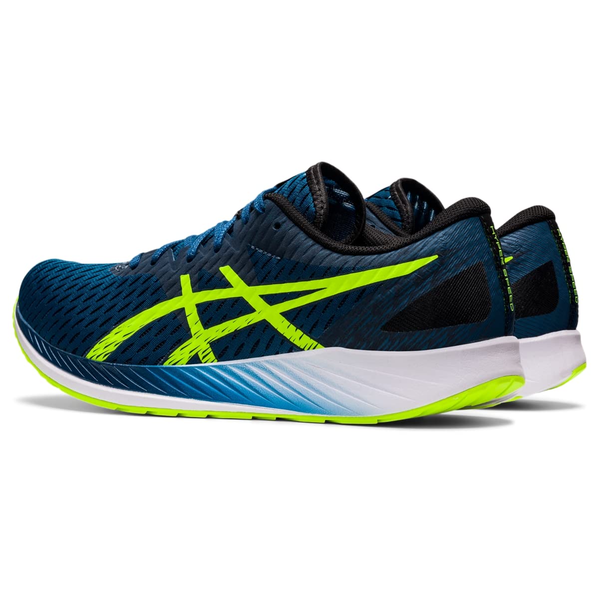 ASICS Men's Hyper Speed Running Shoes, 11.5, MAKO Blue/Hazard Green