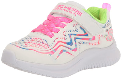 Skechers Kids Girls Jumpsters-Hydro Swirl Sneaker, White/Multi, 10.5 Little Kid