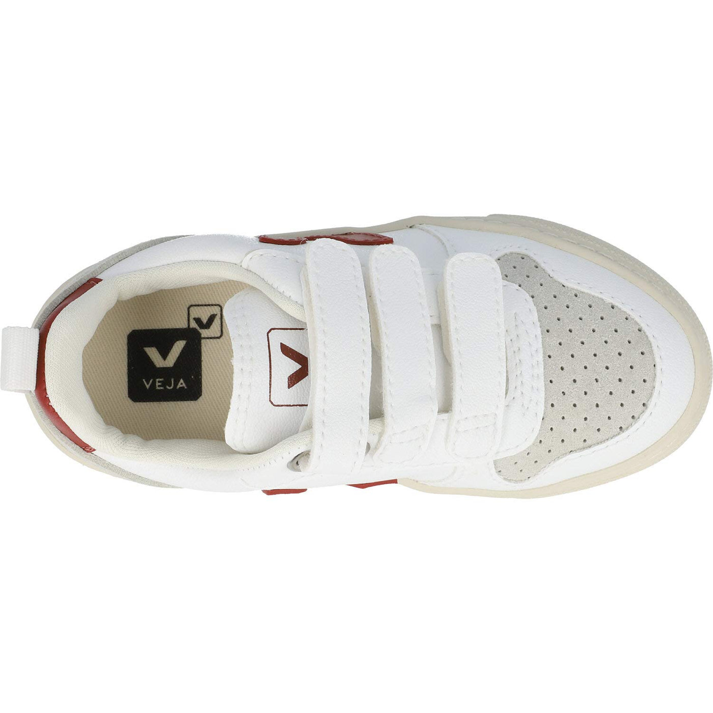 Veja Small V-10 Hook-and-Loop (Little Kid/Big Kid) White Rouille 29 (US 12 Little Kid) M