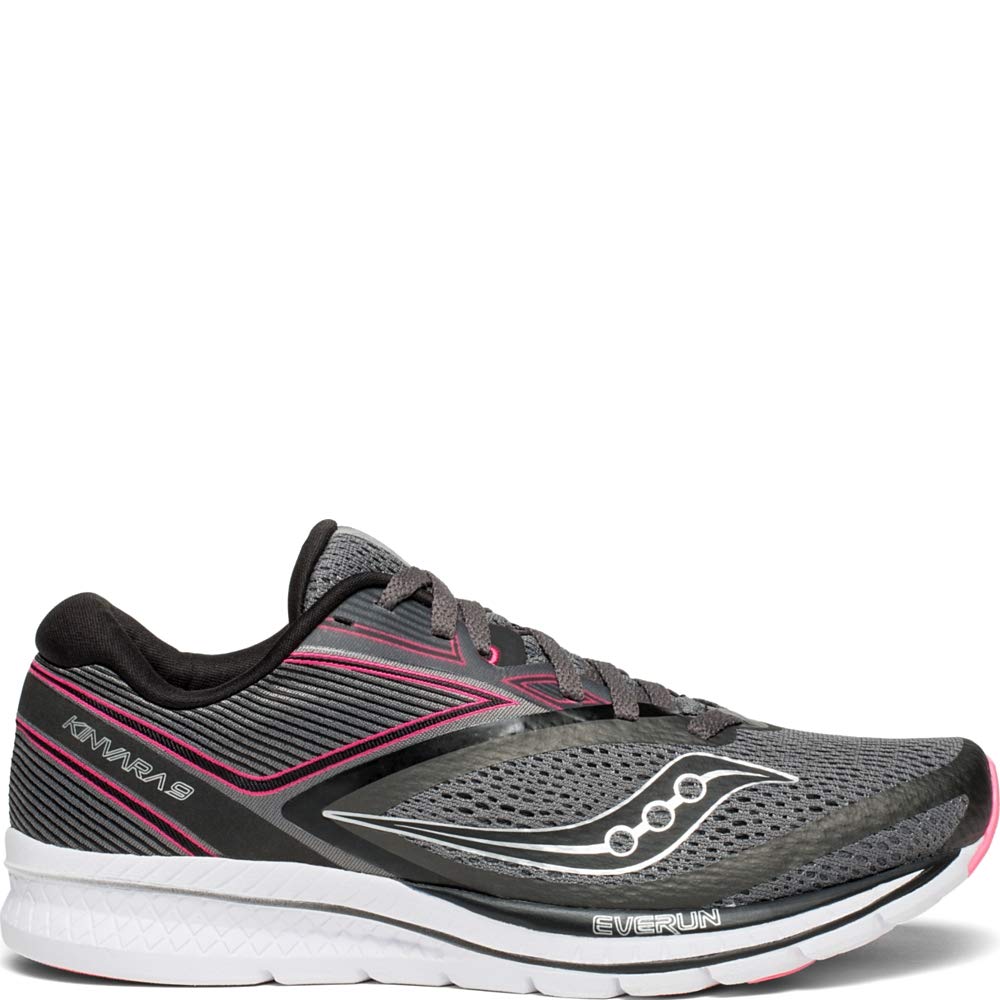 Saucony Women's Kinvara 9, Grey/Black/Pink, 6.5 B