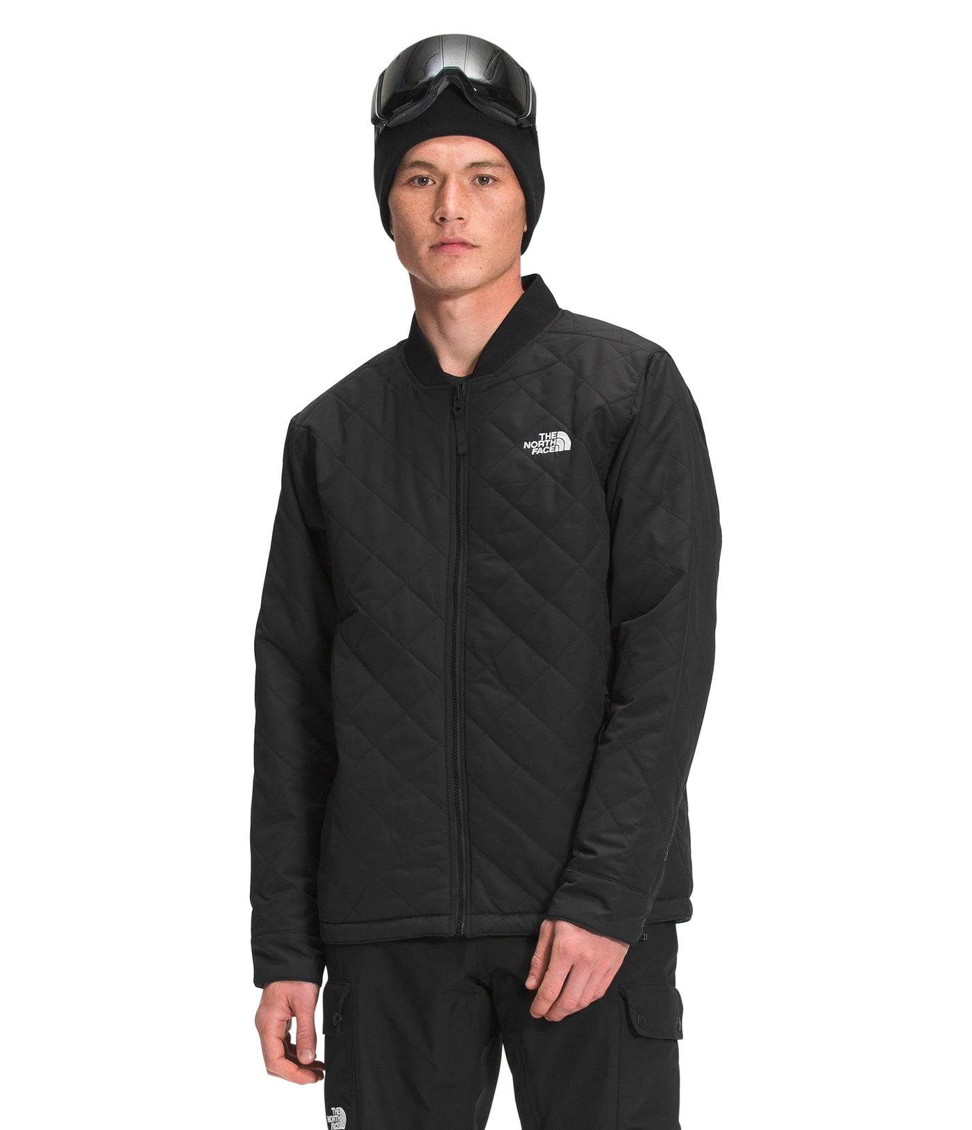 THE NORTH FACE Men's Jester Insulated Ski Jacket, TNF Black/Night Green, Small