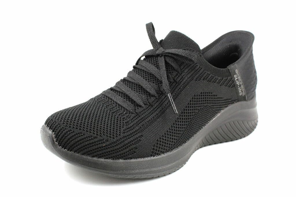 Skechers Women's Hands Free Slip-ins Ultra Flex 3.0 - Brilliant Path Sneaker 10 Wide Black/Black