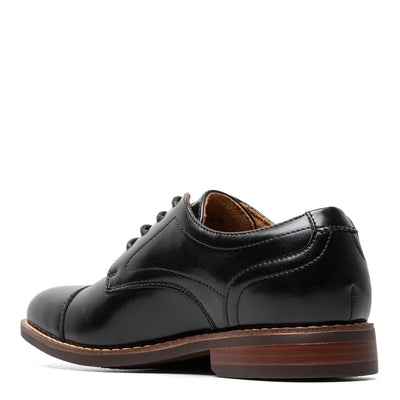 Florsheim Rucci Cap Toe Ox Jr Boys' Toddler-Youth Oxford, 6 M US Big Kid, Black