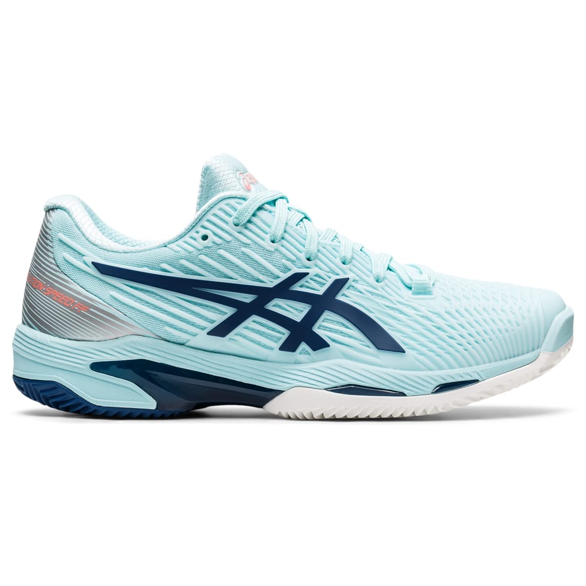 ASICS Solution Speed FF 2 Clay Tennis Shoes for Women - PU-Applied Upper - Supreme Bounce Clear Blue/Light Indigo 10 B - Medium