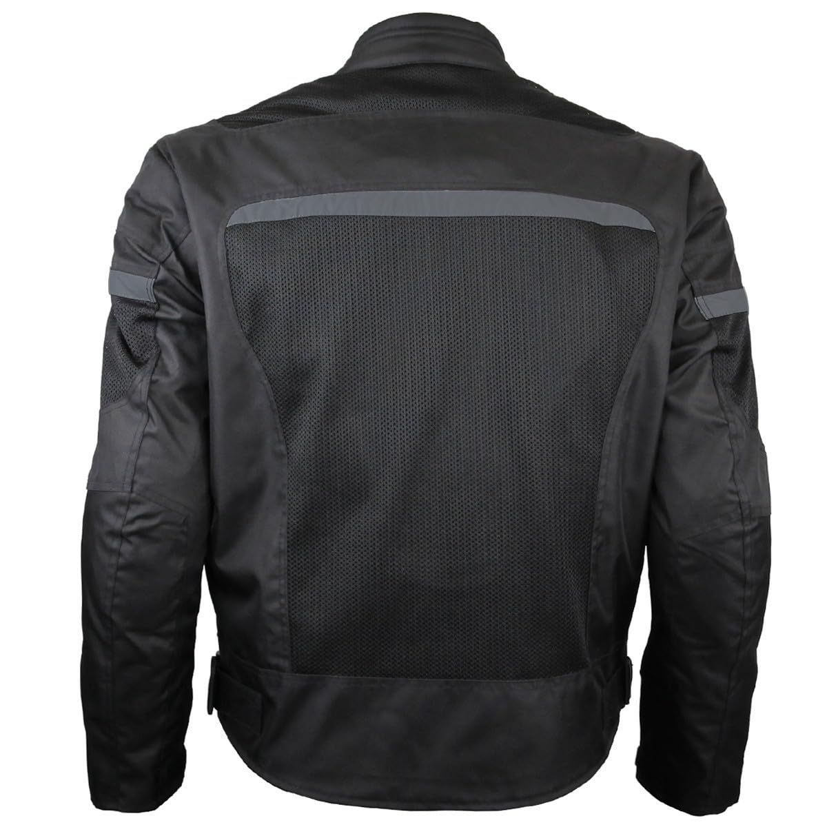 Vance Leather Revo Mens Black Advanced All-Season Reflective Mesh & Textile Motorcycle Jacket w/CE Armor & Removable Liner (Black, Medium)