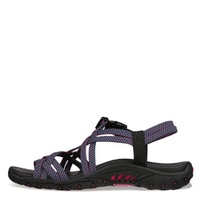 Skechers Women's Reggae-IRIE MON Sport Sandal, Black/Multi, 9