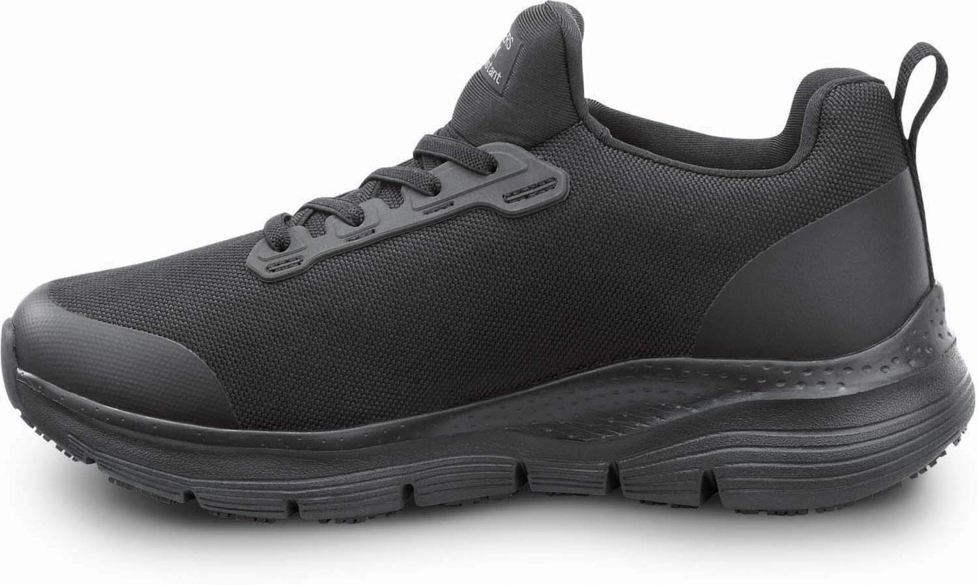 Skechers Arch Fit Work Leslie, Women's, Black, Alloy Toe, Slip Resistant Low Athletic Slip On Work Shoe (10.0 M)