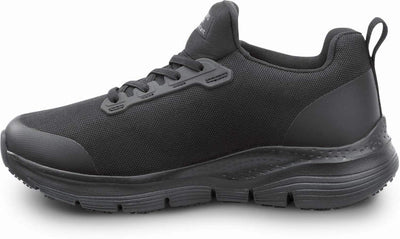 Skechers Arch Fit Work Leslie, Women's, Black, Alloy Toe, Slip Resistant Low Athletic Slip On Work Shoe (10.0 M)