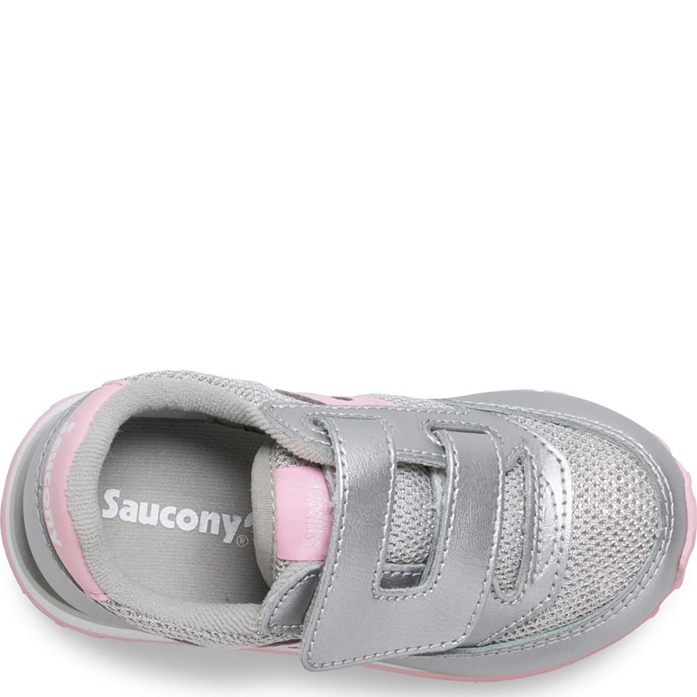 Saucony Baby Jazz Hook & Loop Sneaker Little Kid Silver Metallic