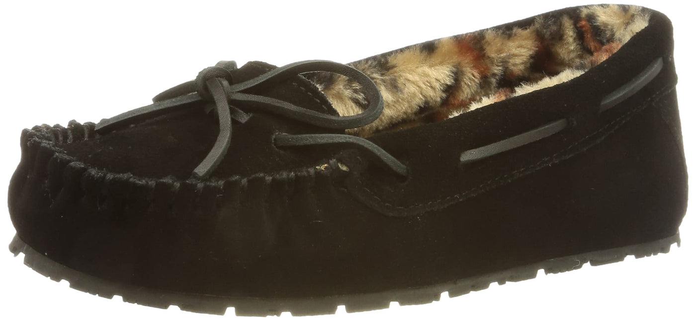 Sperry Women's Junior Trapper Lace-Up Slippers, Black Leopard, 10 M US