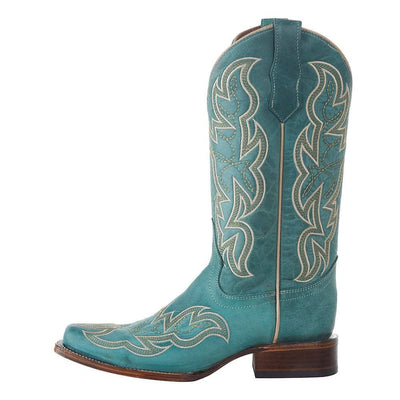 Corral Boots Women`s Turquoise Embroidered 12" Boot Turquoise 8.5 B