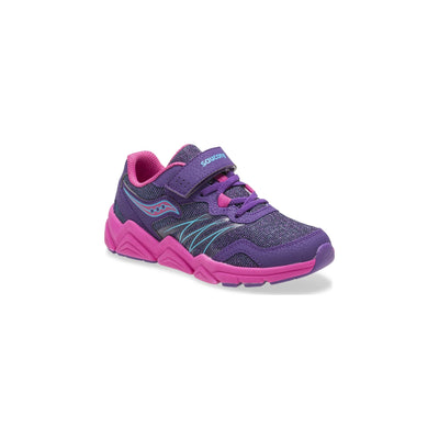 Saucony Kids' Flash A/C Sneaker, Purple, 5 W US Little Kid