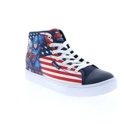 HEELYS Men's Captain America Hustle High Top Wheels Skate Sneaker Shoes 12 Navy/Red/White Flag