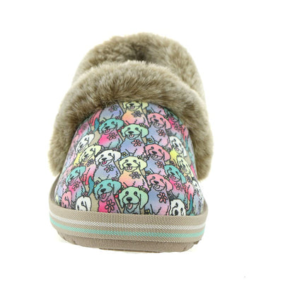 Skechers Women's Too Cozy Aloha Doodle 7.5 Wide Natural-multi-dog