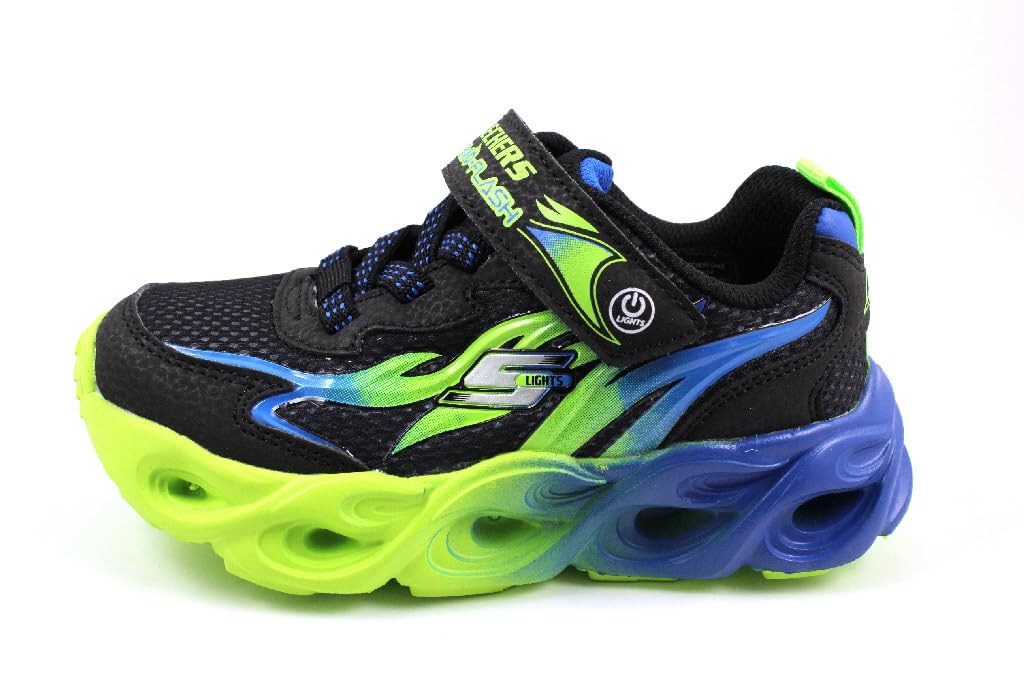 Skechers Boy's Thermo-Flash-Heat-Flux Sneaker 2 Little Kid Black/Blue/Lime