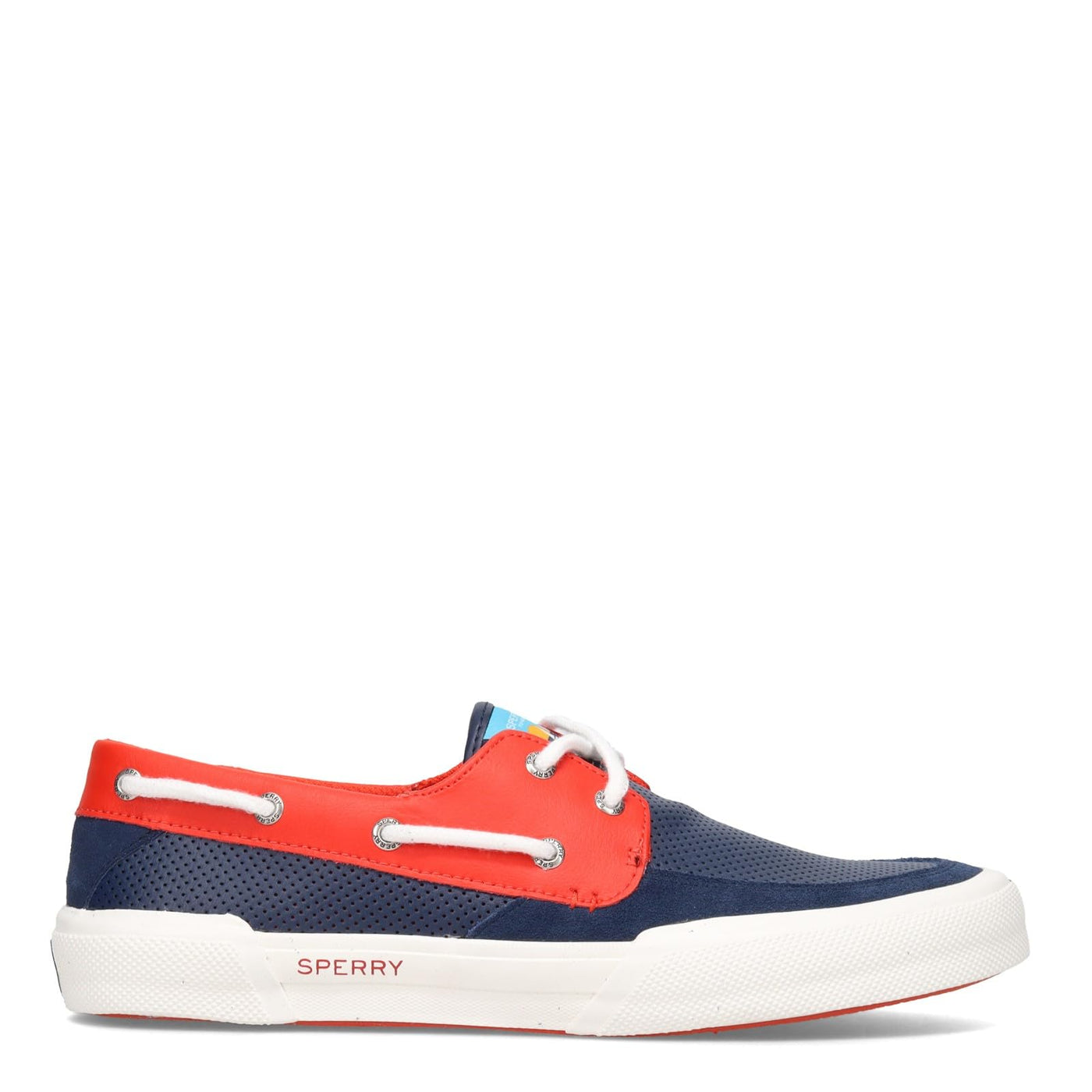 Sperry mens Soletide 2-eye Boat Shoe, Navy/Red, 10 US