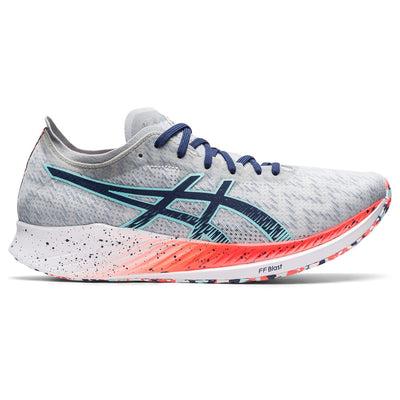 ASICS Men's Magic Speed Running Shoes, 8.5, Glacier Grey/Thunder Blue