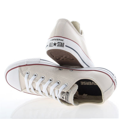 Converse Chuck Taylor Ox Leather Fashion Sneaker Shoe - Parchment/Navy/White - Mens - 5.5