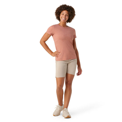 Smartwool Women's Merino Wool Base Layer — Short Sleeve Tee (Regular Fit), Copper Heather, Medium