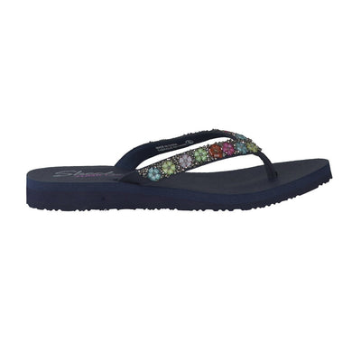 Skechers womens Meditation - Daisy Delight Flip Flop, Navy, 10 US