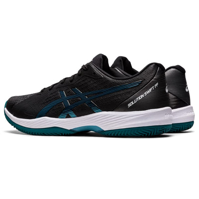 ASICS Men's Solution Swift FlyteFoam Clay Tennis Shoes, 8.5, Black/Misty Pine