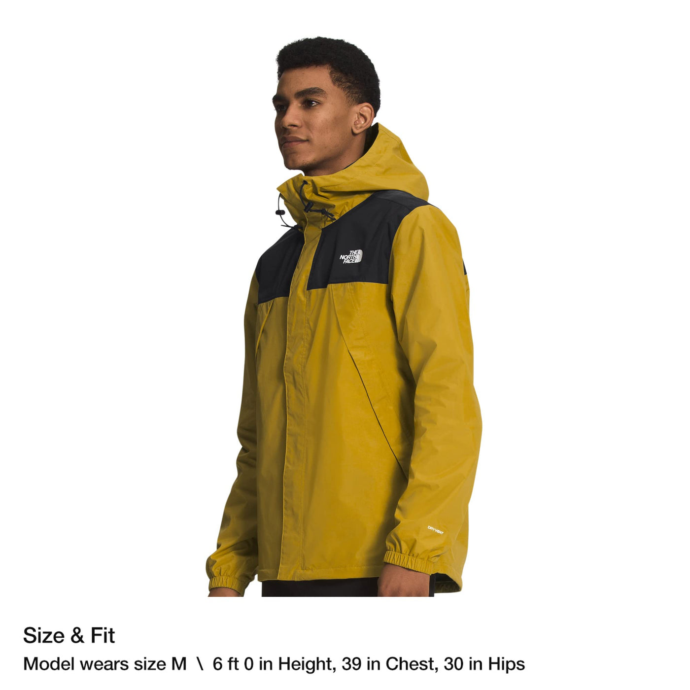 THE NORTH FACE Antora Jacket - Men's TNF Black/Mineral Gold, XXL