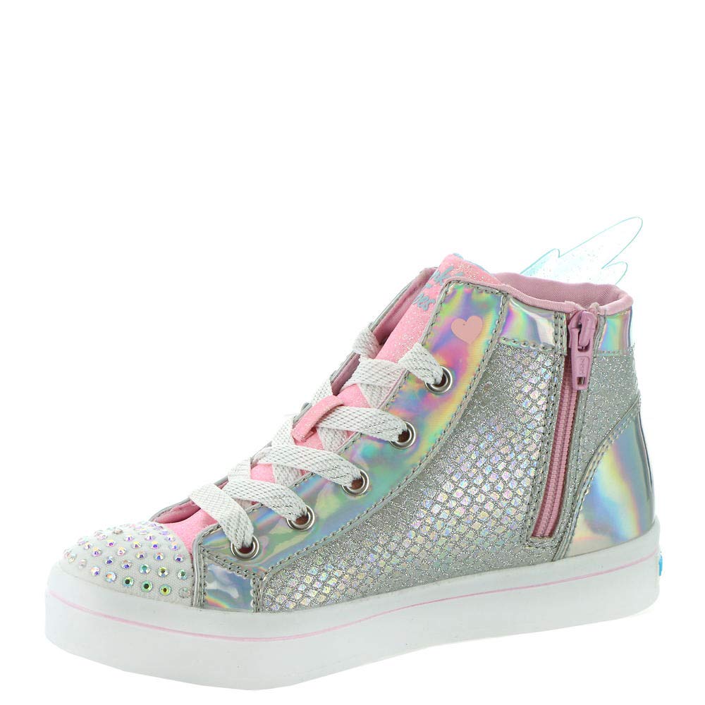 Skechers Girl's Twinkle Toes TWI-Lites 2.0-Unicorn Wings Sneaker 2 Little Kid Silver/Pink