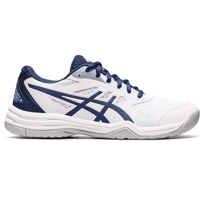 ASICS Women's Upcourt 5 Volleyball Shoes, 7, White/DEEP Ocean