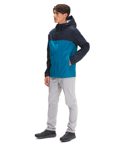 THE NORTH FACE Men’s Venture 2 Waterproof Hooded Rain Jacket (Standard and Big & Tall Size), Aviator Navy/Banff Blue, Medium