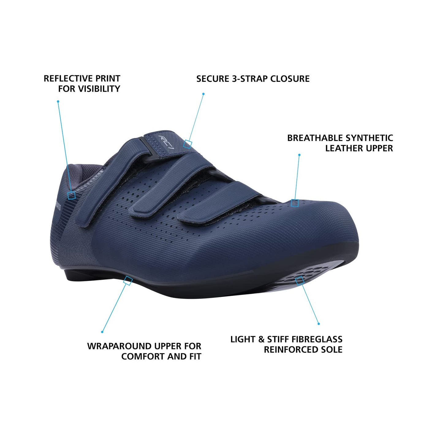 SHIMANO SH-RC100 Feature-Packed Entry Level Road Shoe 12-12.5 Navy