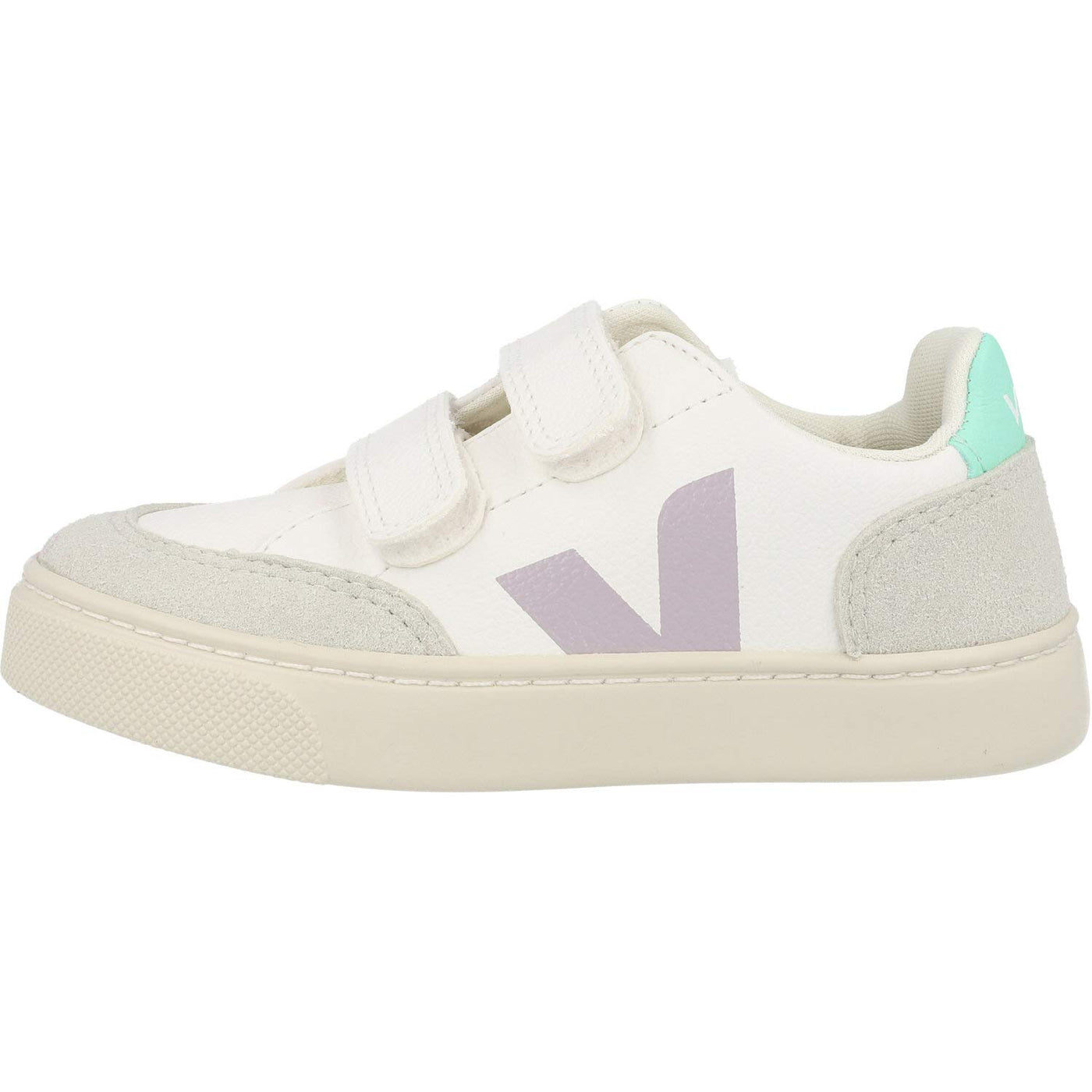 Veja Small V-12 Hook and Loop (Little Kid/Big Kid) Extra White/Parme/Turquoise 30 (US 12.5 Little Kid) M