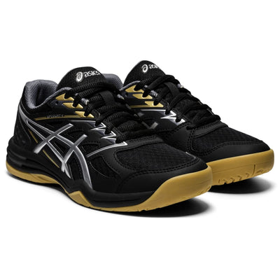 ASICS Kid's Upcourt 4 Grade School Volleyball Shoes, 5.5, Black/Pure Silver