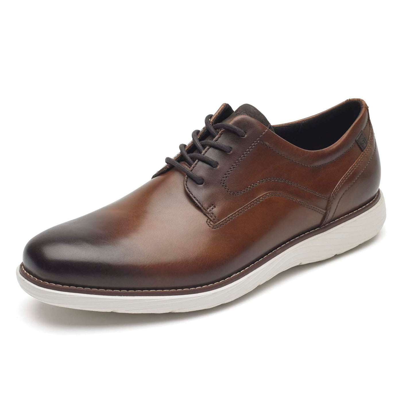 Rockport Men's Garett Plain Toe Oxford 11 Wide Cognac