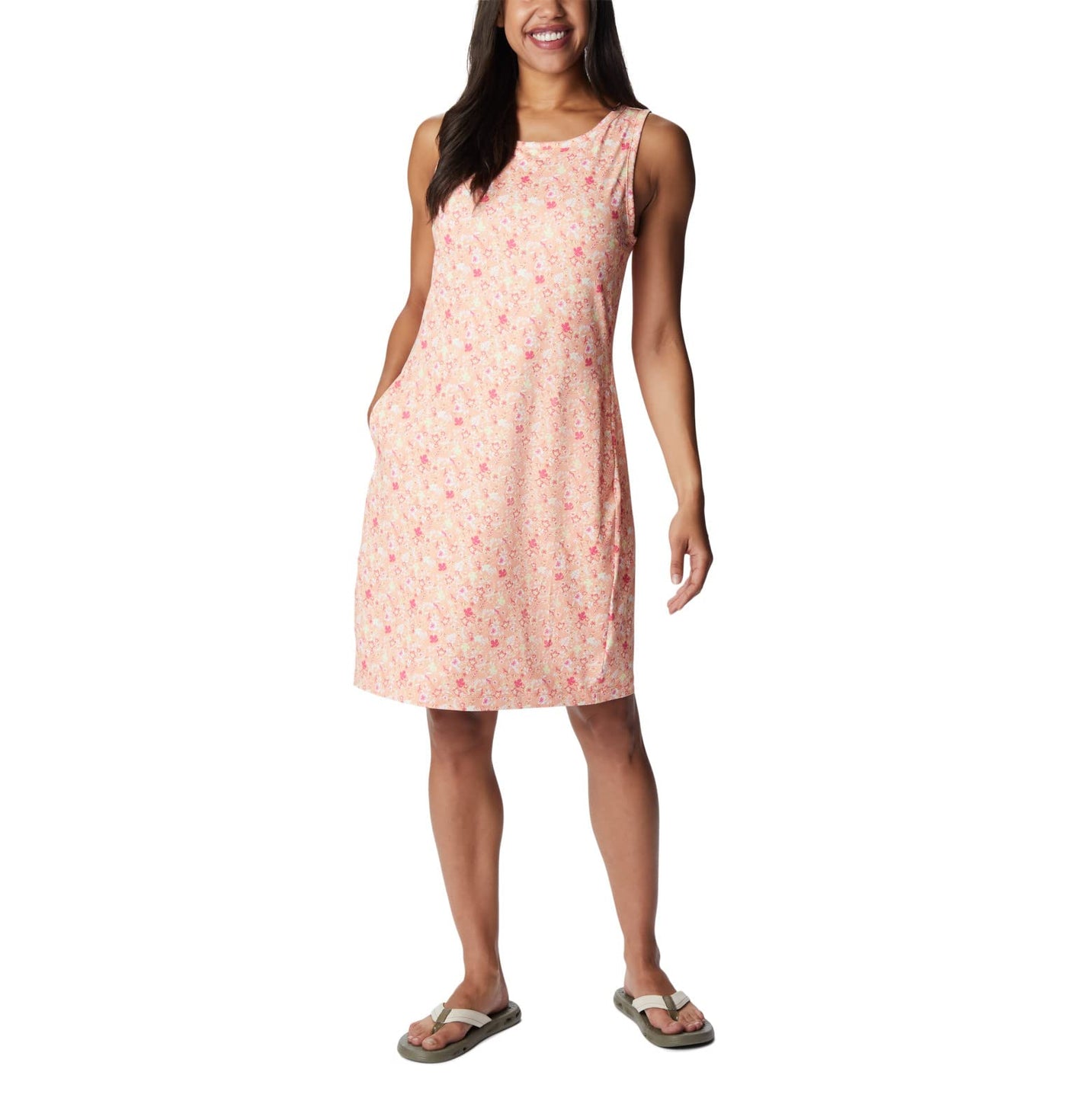 Columbia Women's Chill River Printed Dress Peach/Mini Hibiscus XX-Large